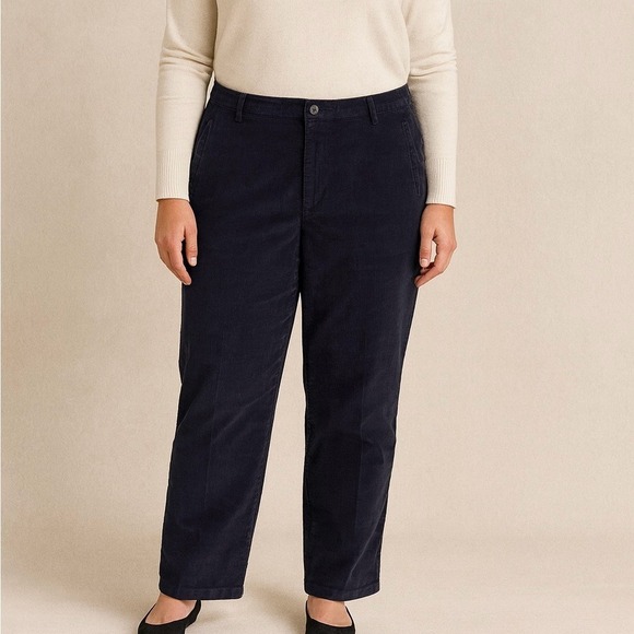 Dress Barn Pants - Dressbarn Dark Blue Corduroy Pants – Size 14, Tapered Leg